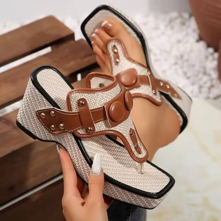 Sandali Elena a zeppa
