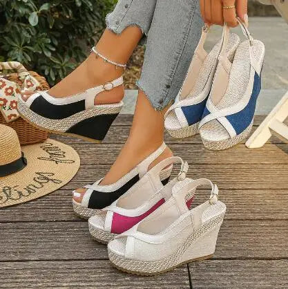 Sandali con zeppa Marina