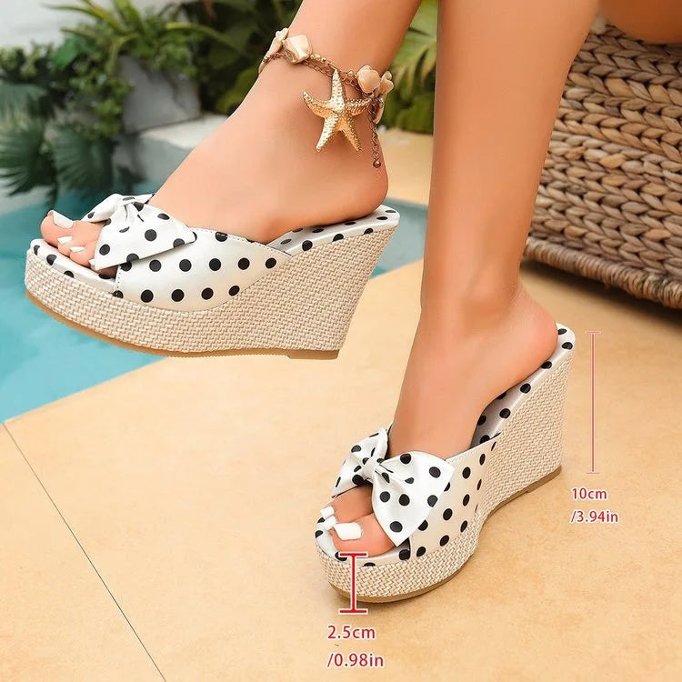Elara sandali con zeppa a pois