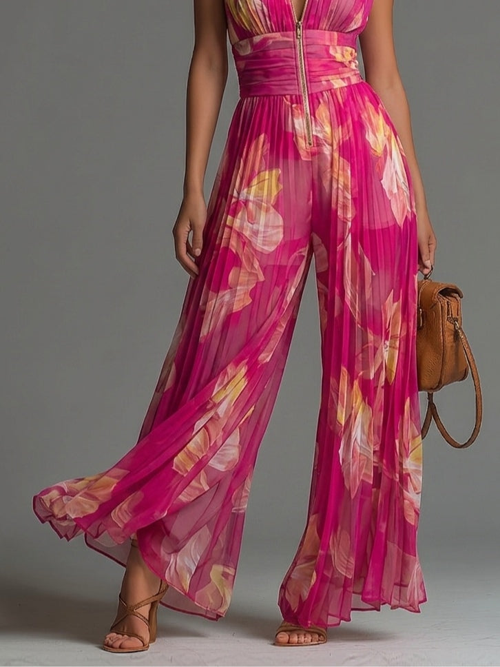 Zsófia Tuta | Chiffon plissettato fucsia a fiori • S1