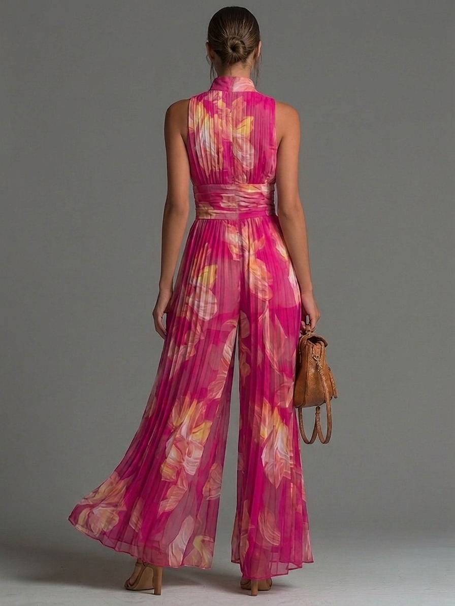 Zsófia Tuta | Chiffon plissettato fucsia a fiori • S1