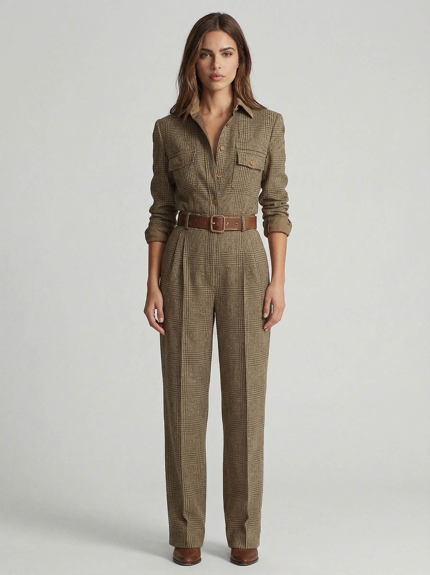 Celia | Checked Jumpsuit with Sophisticated Details • S1