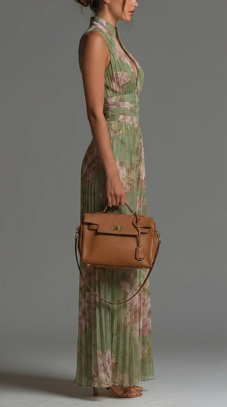 Tuta plissettata in chiffon a fiori • S1